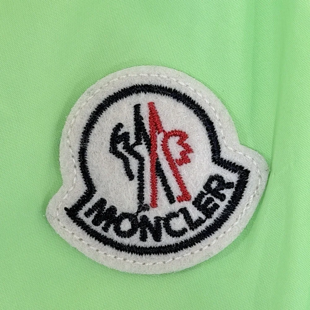 Moncler Boxer Mare Swim Shorts Neon Green Logo Patch Mesh Lined XXL